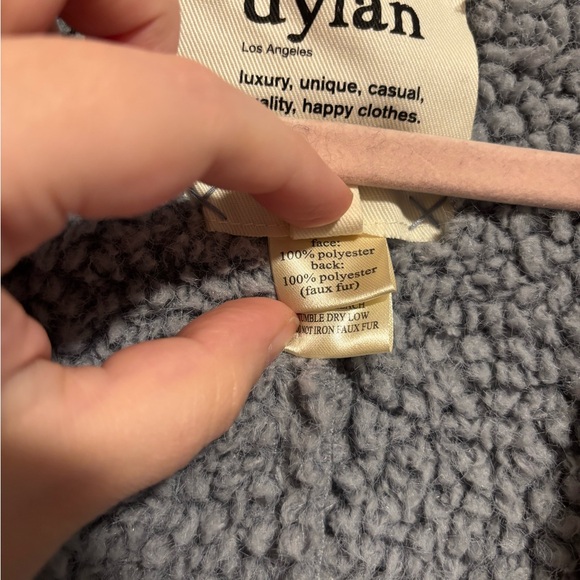 DYLAN Women’s Blue Gray Fleece-Lined Faux Fur Coat Size Small - Picture 5 of 6